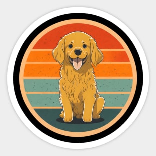 Chibi Golden Retriever Vintage Sticker